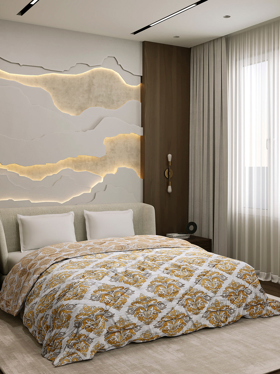 Printed Double Bed 3 Ply Comforter for AC Room - (Marvella)