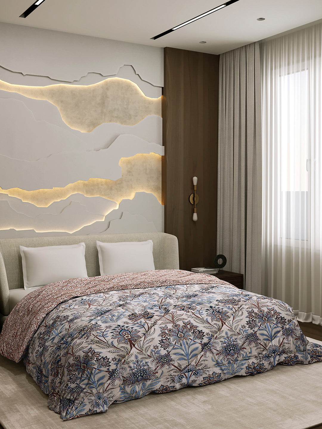 Printed Double Bed 3 Ply Comforter for AC Room - (Marvella)