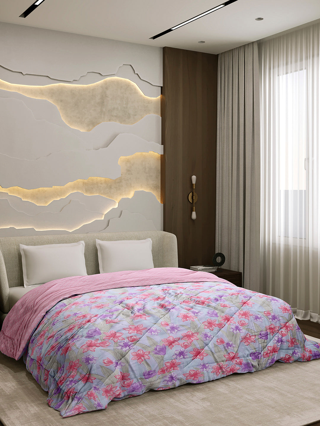 Printed Double Bed 3 Ply Comforter for AC Room - (Marvella)