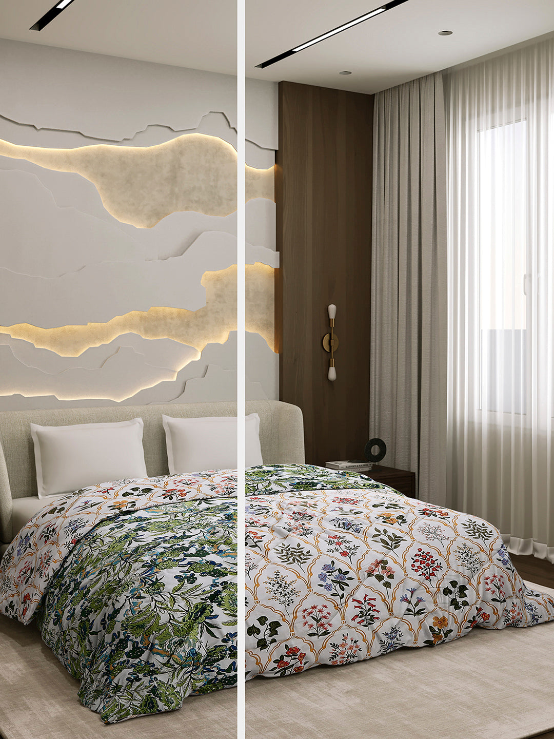 Printed Double Bed 3 Ply Comforter for AC Room - (Marvella)