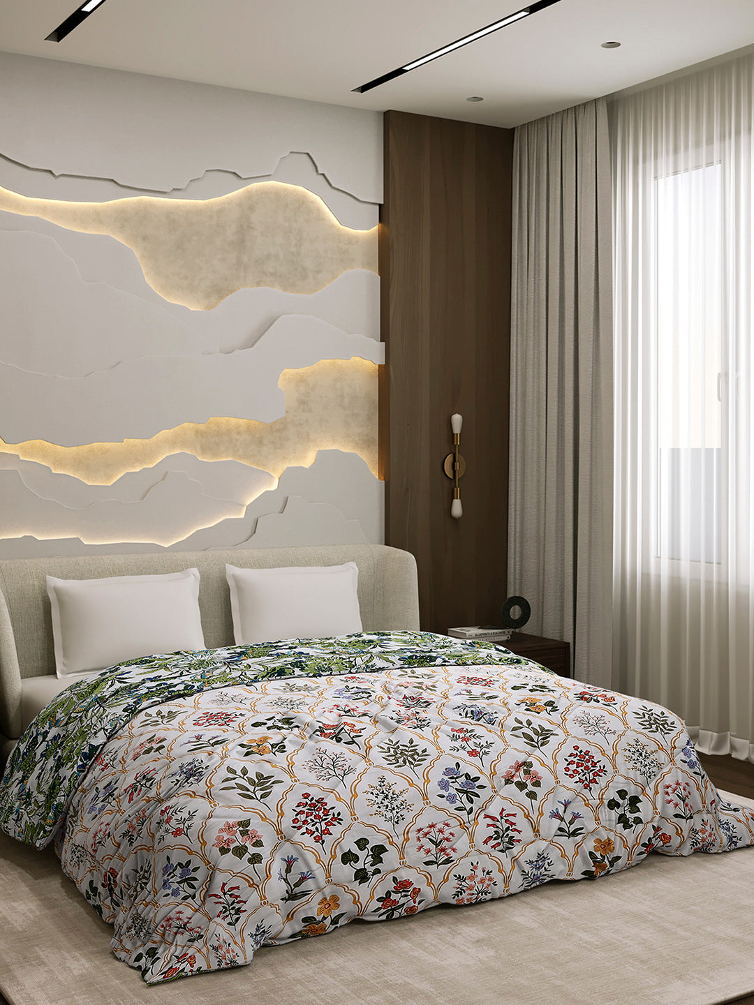 Printed Double Bed 3 Ply Comforter for AC Room - (Marvella)