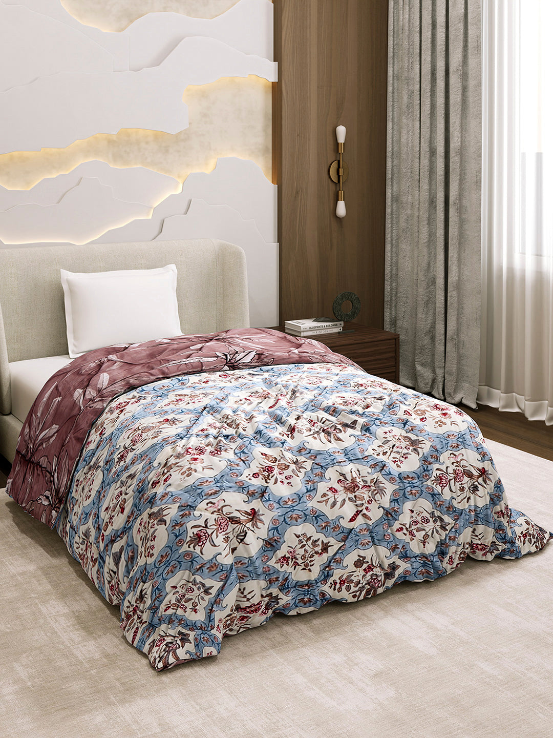 Printed Single Bed 3 Ply Comforter for AC Room - (Marvella)