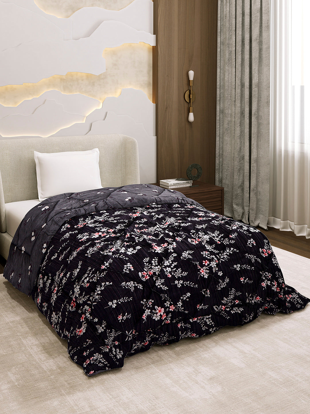 Printed Single Bed 3 Ply Comforter for AC Room - (Marvella)