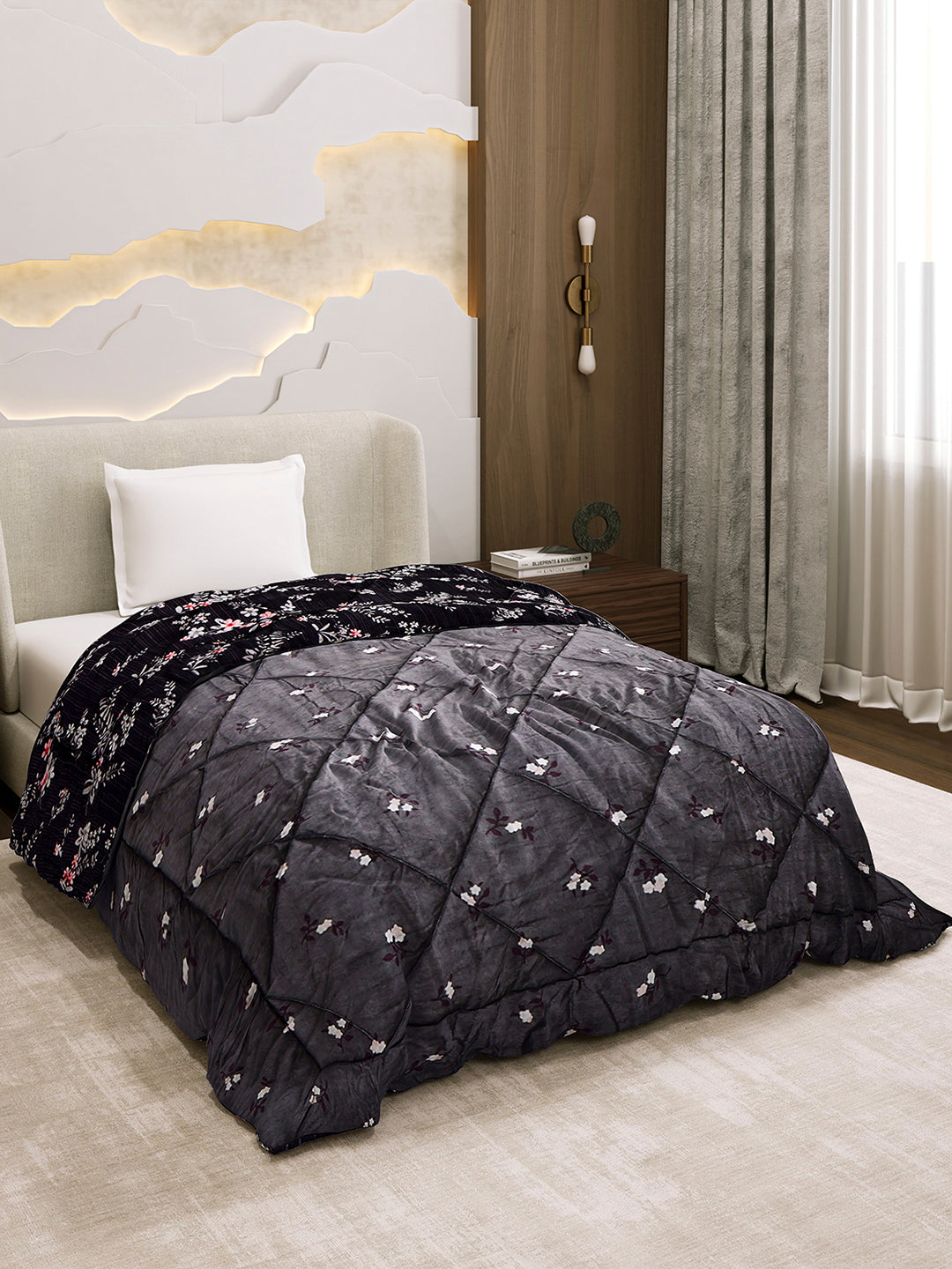 Printed Single Bed 3 Ply Comforter for AC Room - (Marvella)
