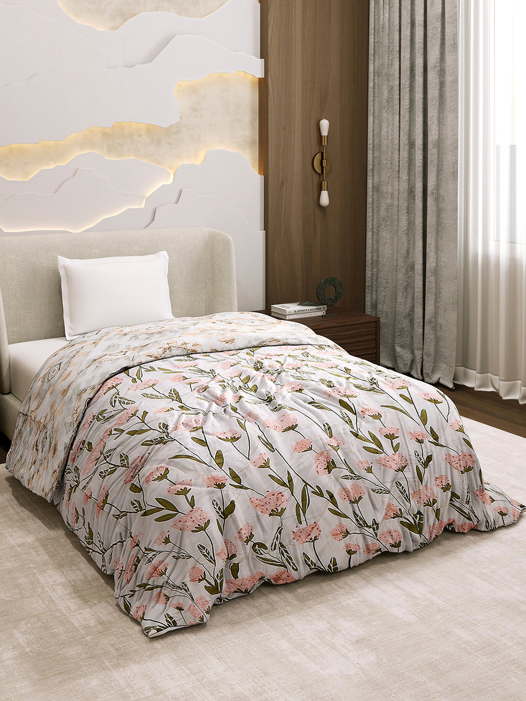 Printed Single Bed 3 Ply Comforter for AC Room - (Marvella)