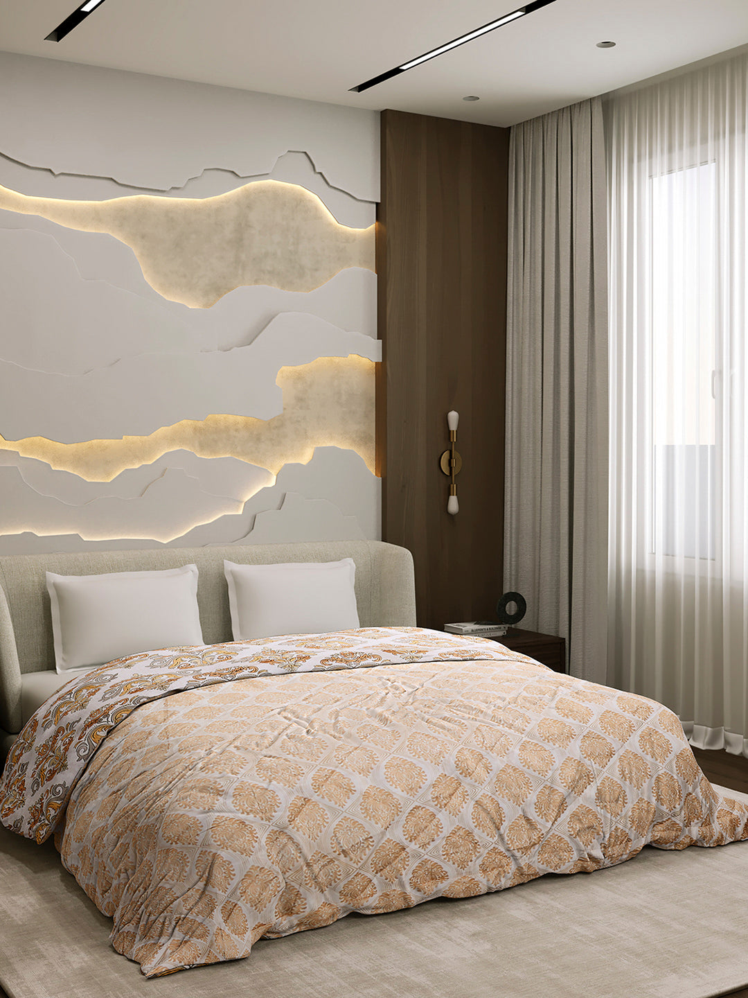 Printed Double Bed 3 Ply Comforter for AC Room - (Marvella)