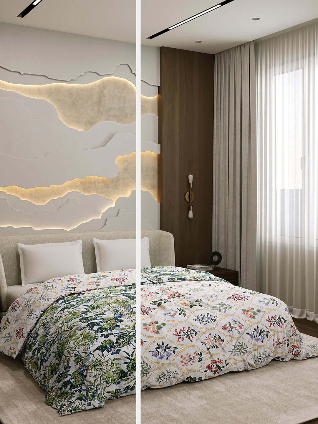 Printed Double Bed 3 Ply Comforter for AC Room - (Marvella)