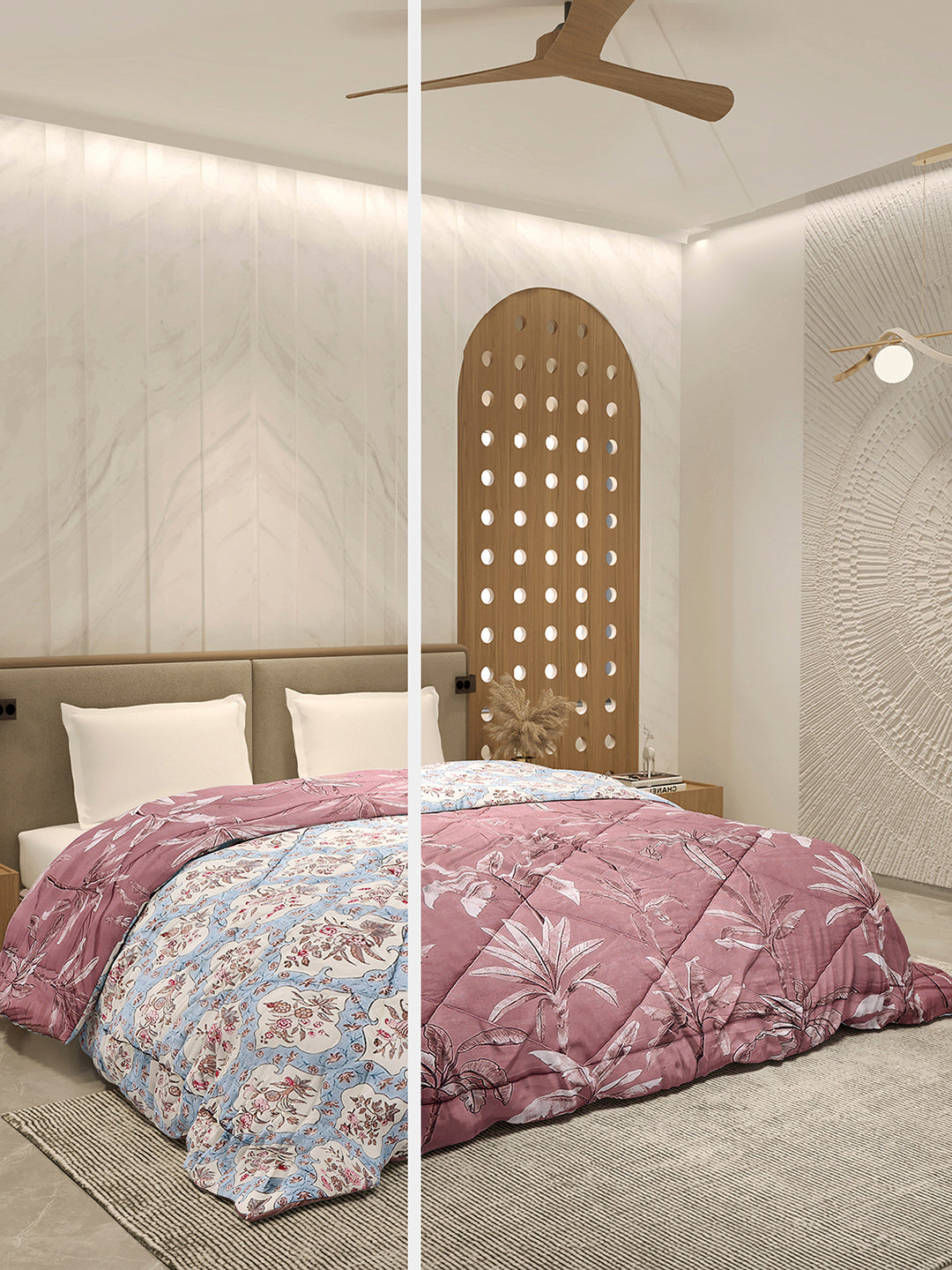 Printed Double Bed 3 Ply Comforter for AC Room - (Marvella)