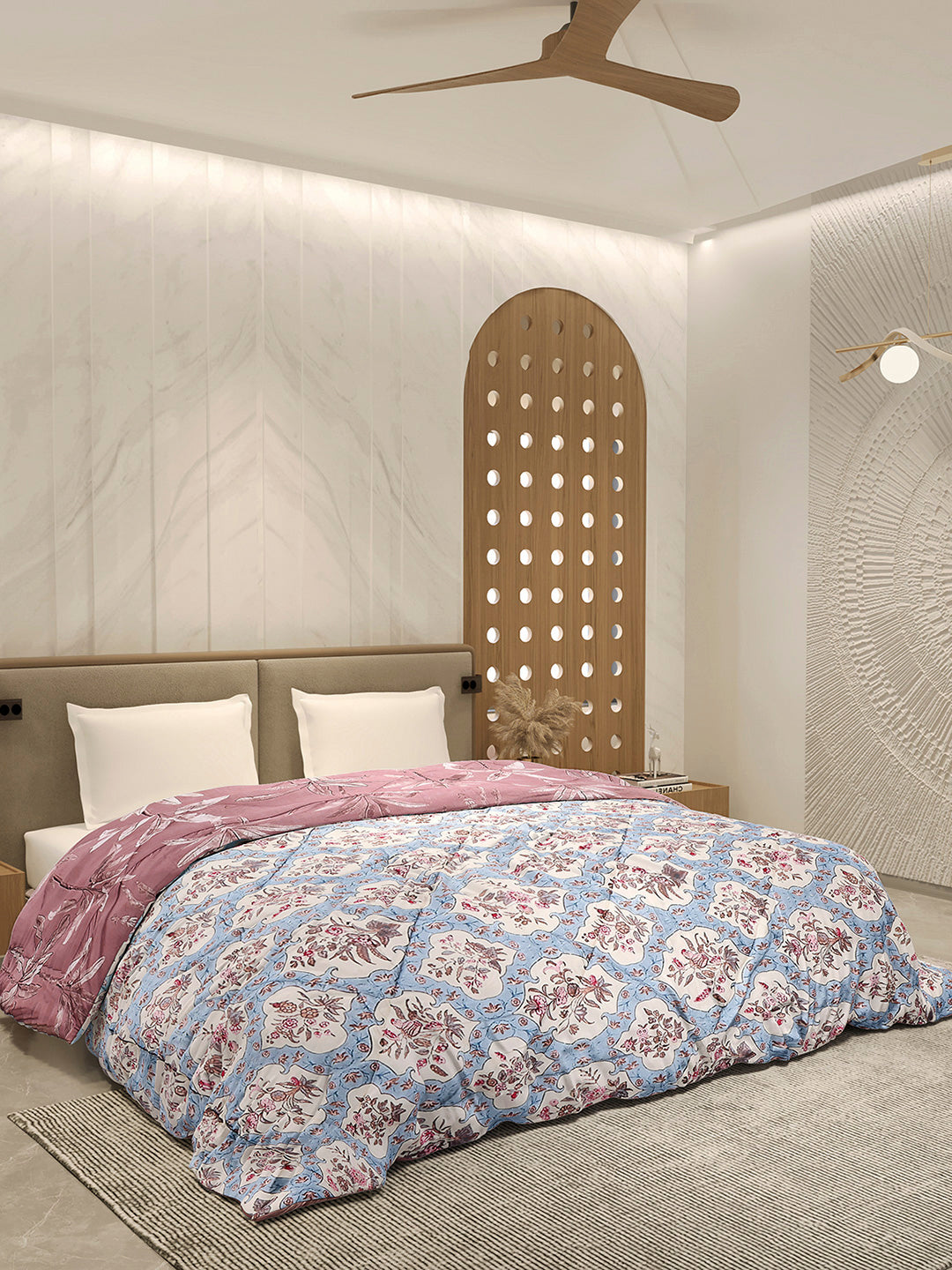 Printed Double Bed 3 Ply Comforter for AC Room - (Marvella)