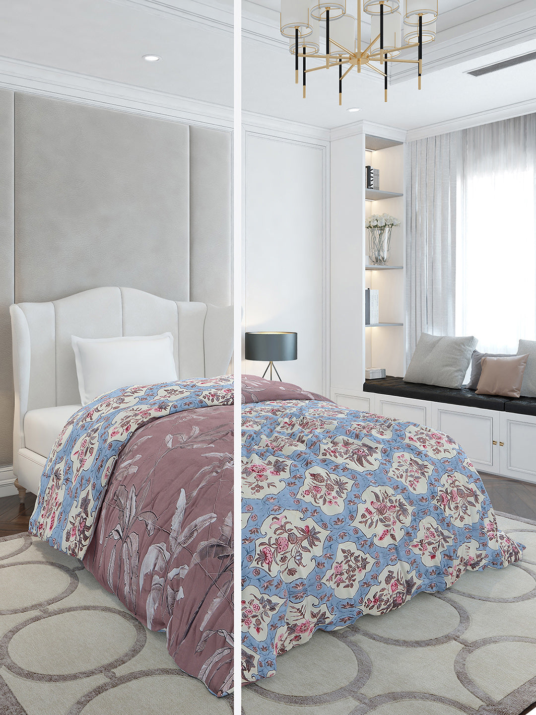 Printed Single Bed 120 GSM Comforter for AC Room - (Marvla)