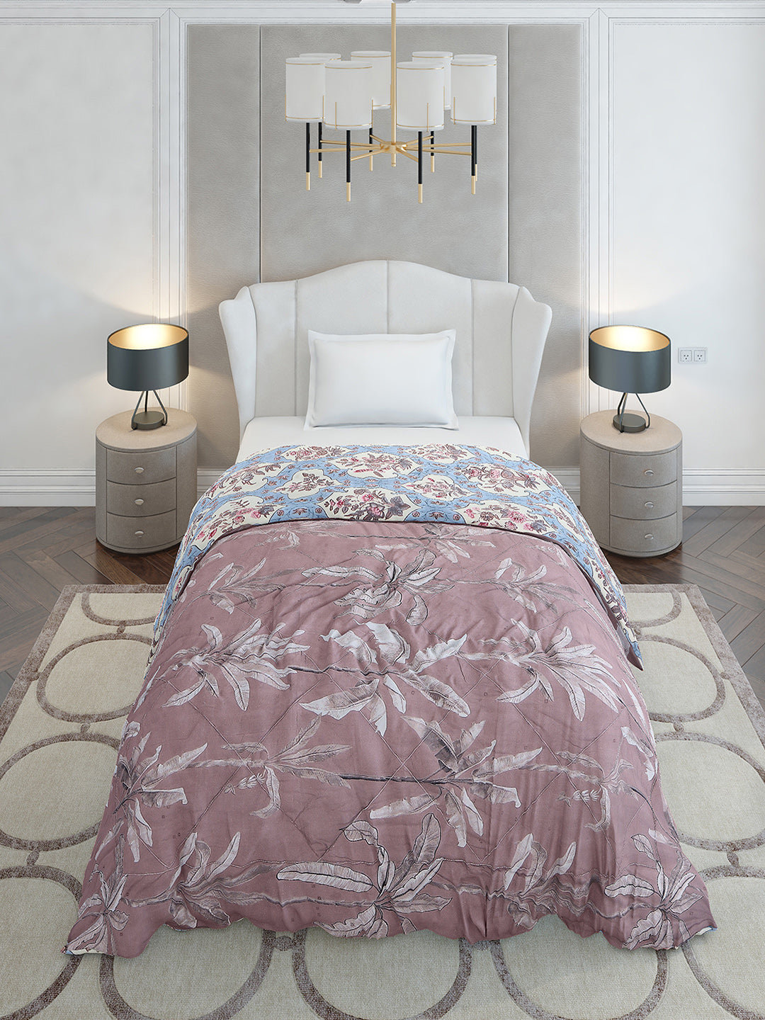 Printed Single Bed 120 GSM Comforter for AC Room - (Marvla)