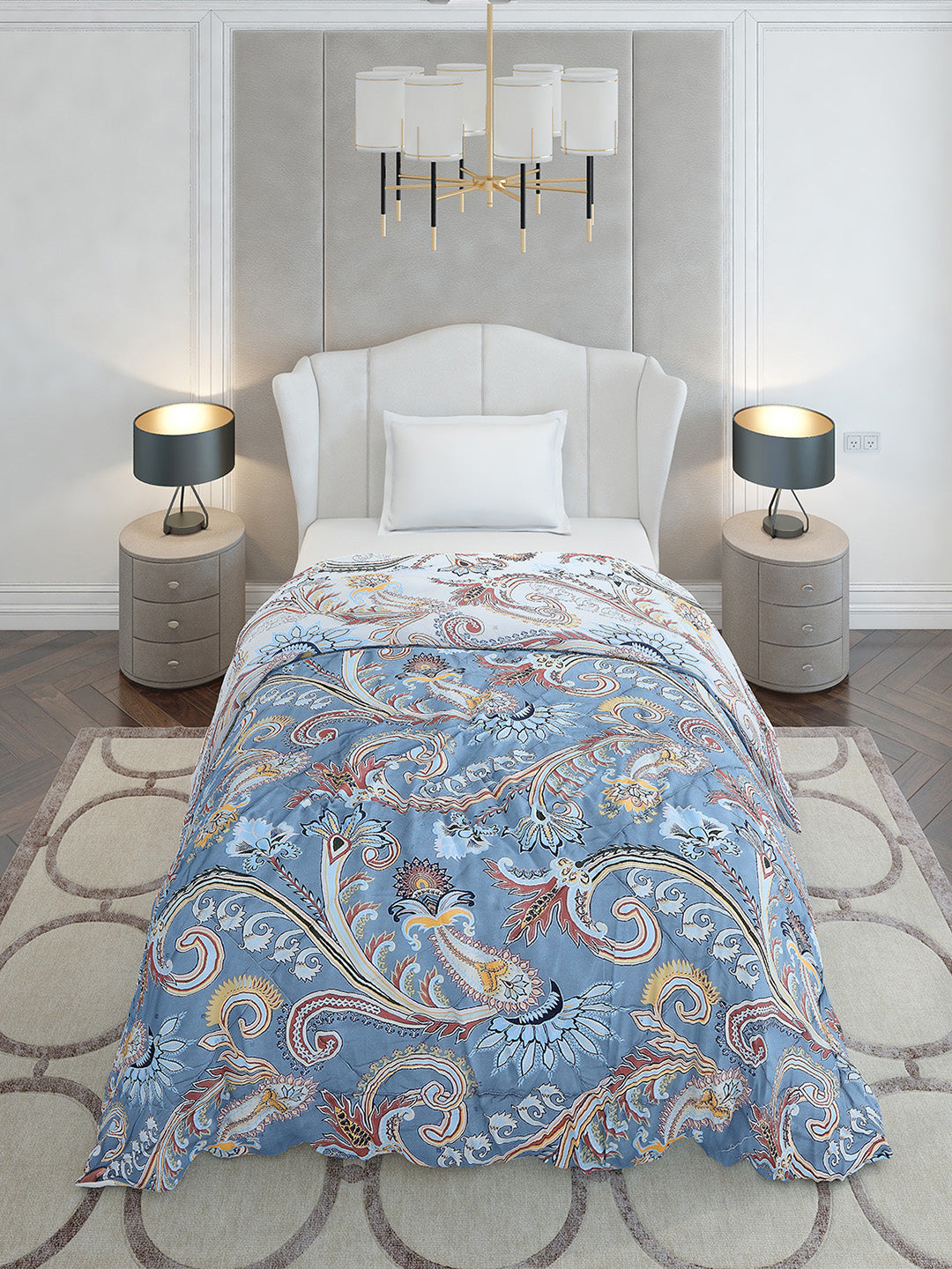 Printed Single Bed 120 GSM Comforter for AC Room - (Marvla)