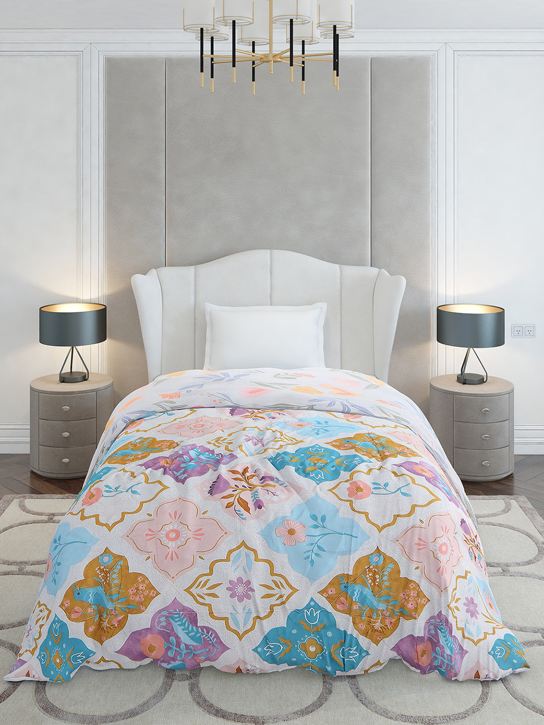 Printed Single Bed 120 GSM Comforter for AC Room - (Marvla)