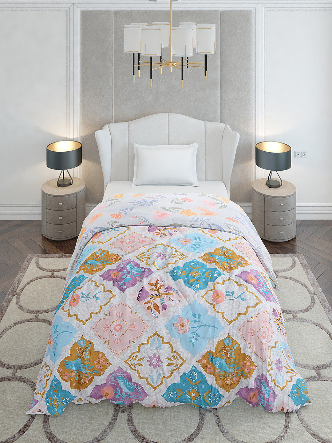 Printed Single Bed 120 GSM Comforter for AC Room - (Marvla)