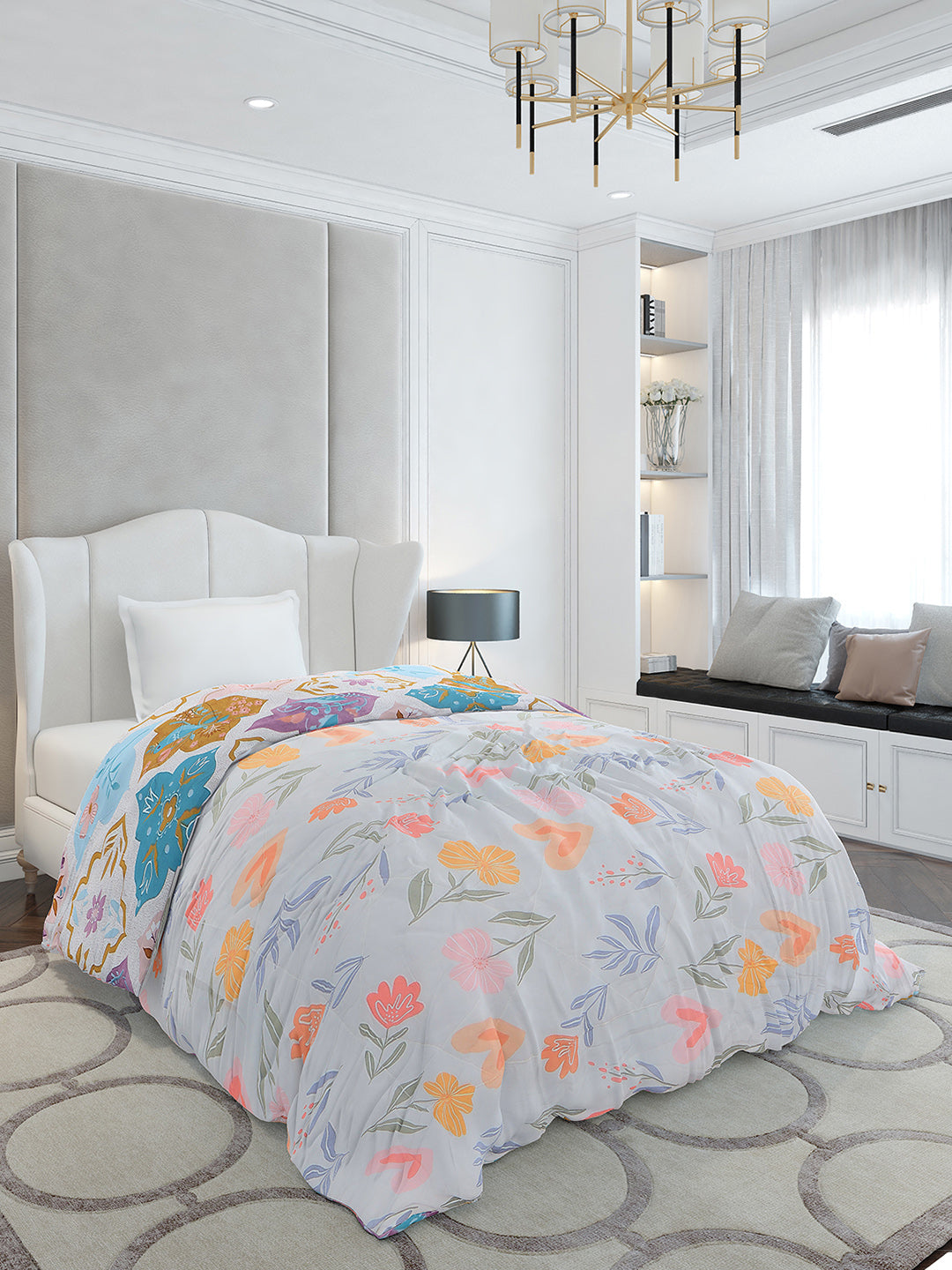 Printed Single Bed 120 GSM Comforter for AC Room - (Marvla)