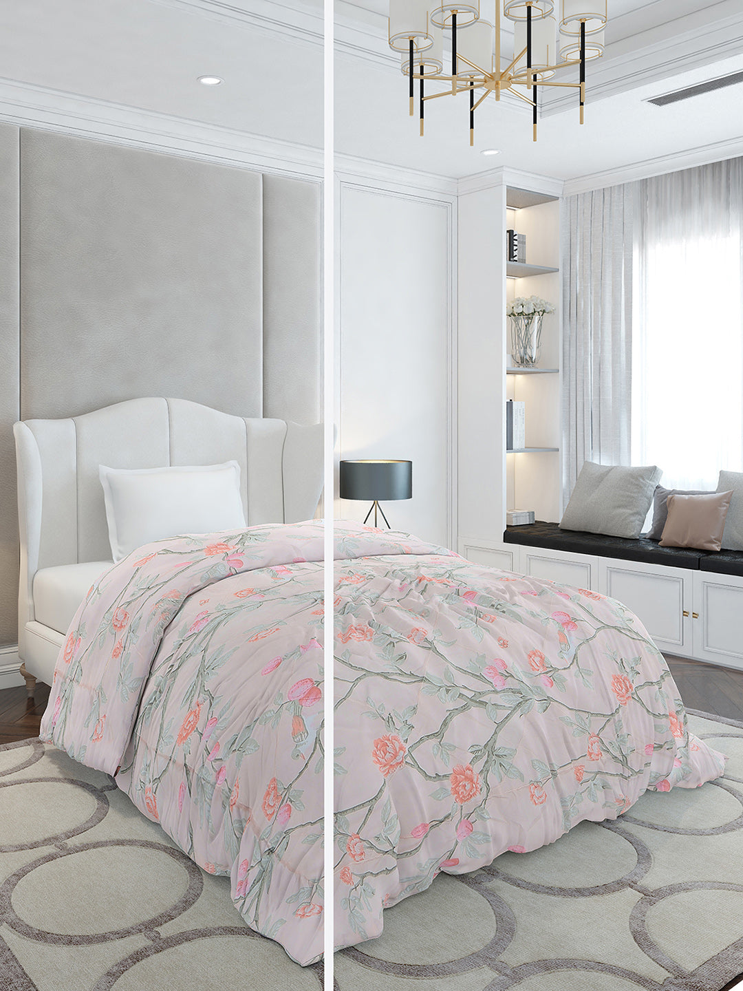 Printed Single Bed 120 GSM Comforter for AC Room - (Marvla)