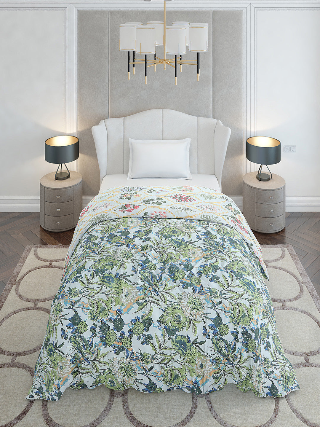 Printed Single Bed 120 GSM Comforter for AC Room - (Marvla)