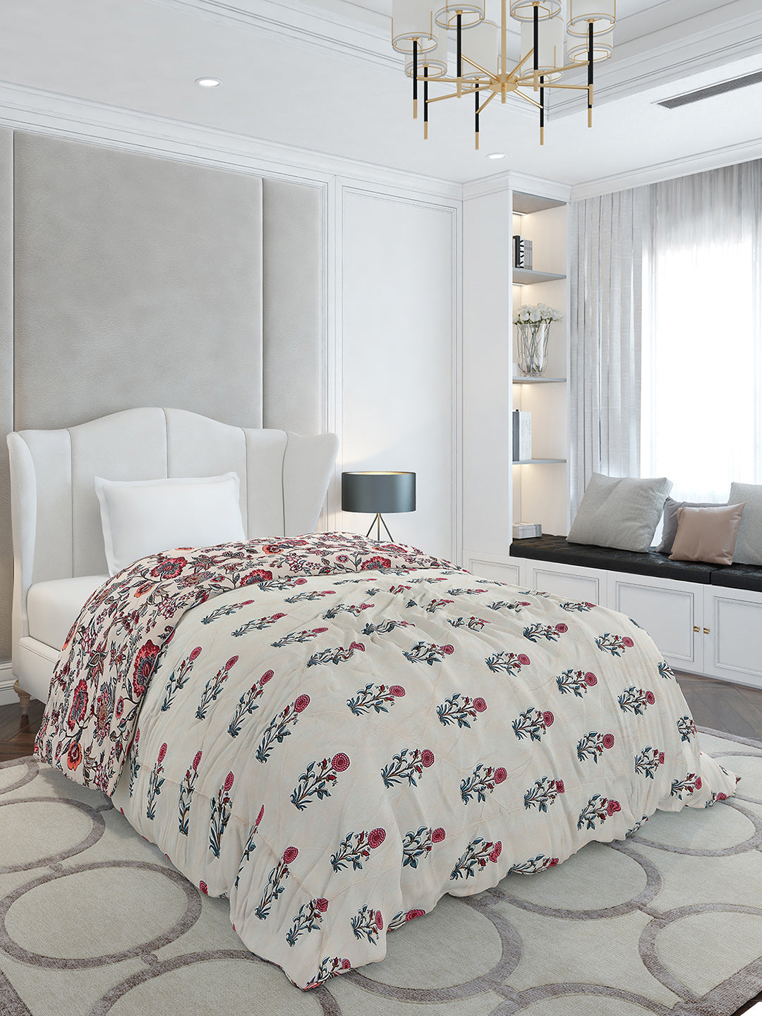 Printed Single Bed 120 GSM Comforter for AC Room - (Marvla)