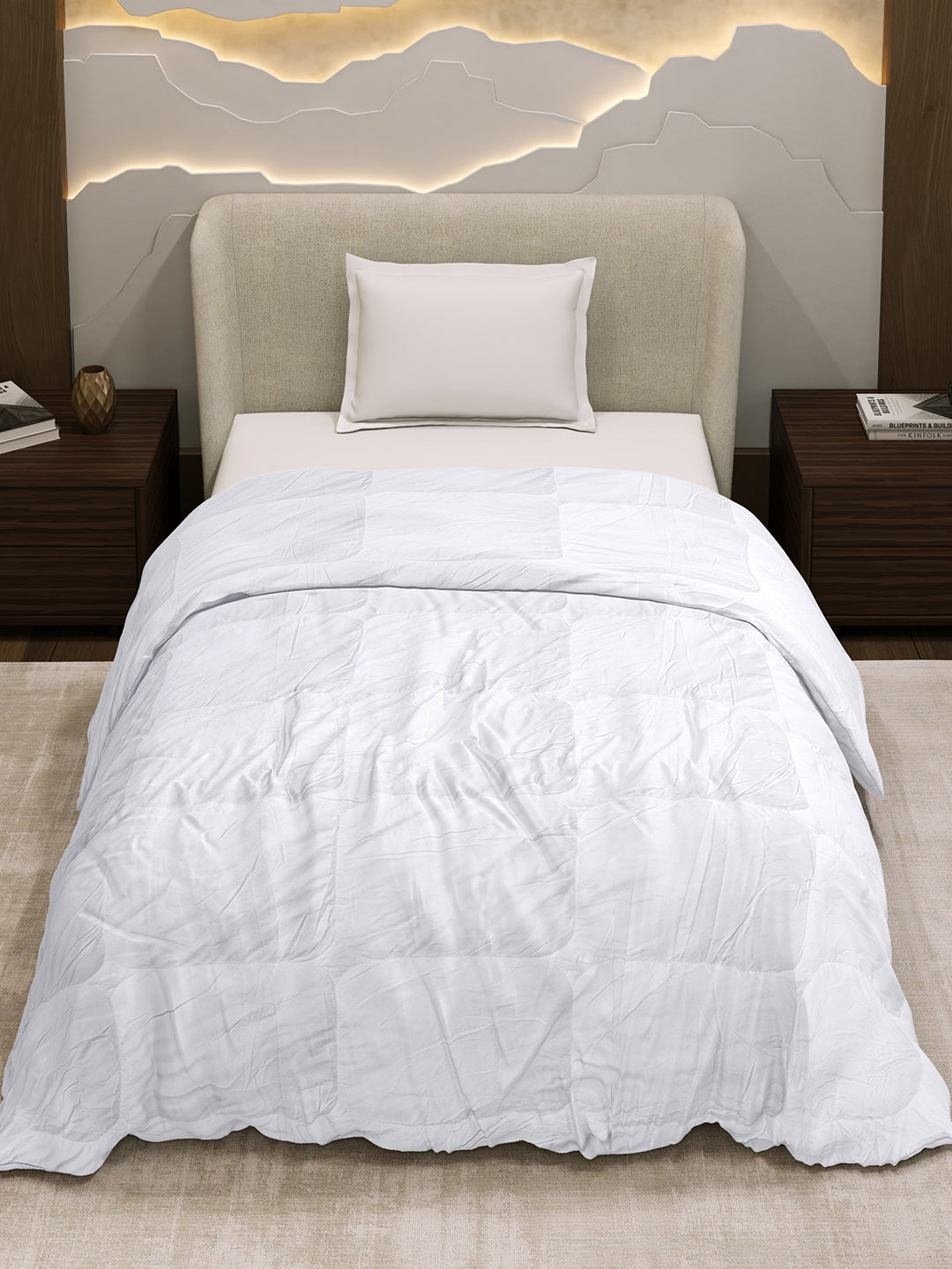 Solid Single Bed 233 GSM Comforter for AC Room (Microgel)