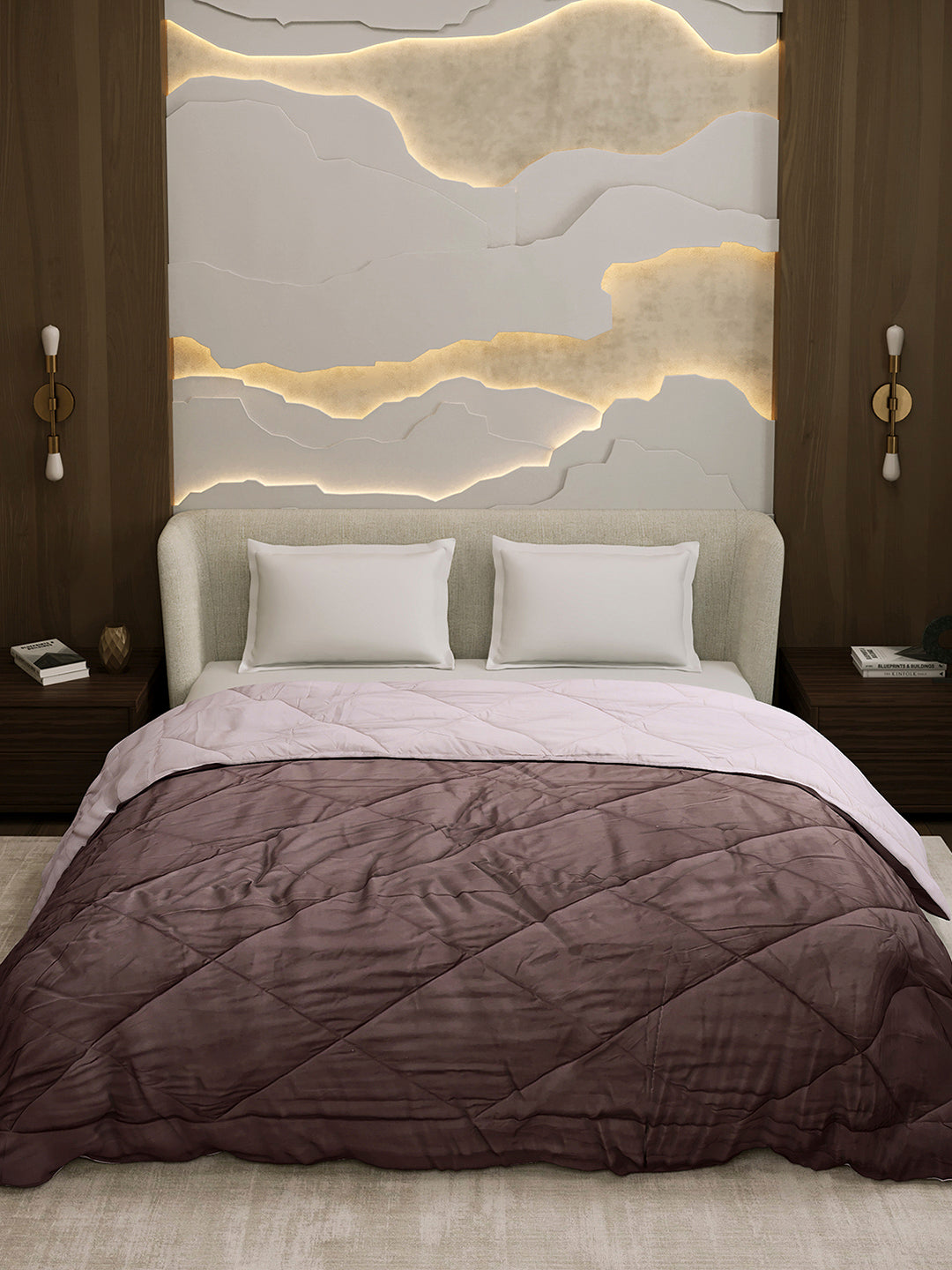 Solid Double Bed 3 Ply Comforter for AC Room - (Melange)