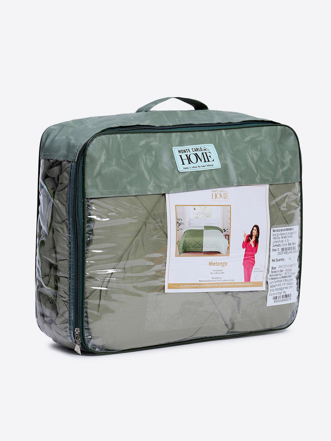 Solid Double Bed 3 Ply Comforter for AC Room - (Melange)