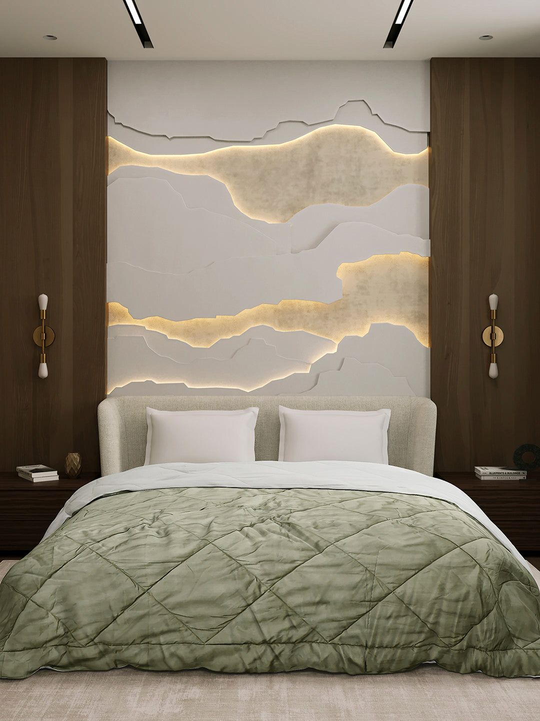 Solid Double Bed 3 Ply Comforter for AC Room - (Melange)