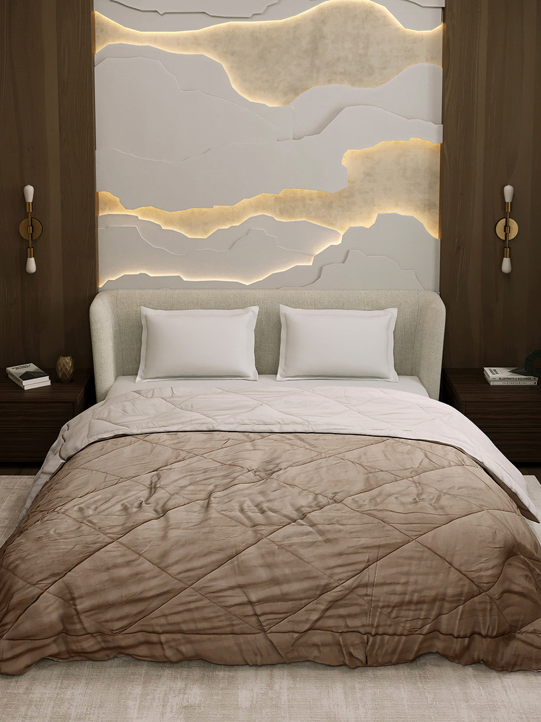 Solid Double Bed 3 Ply Comforter for AC Room - (Melange)