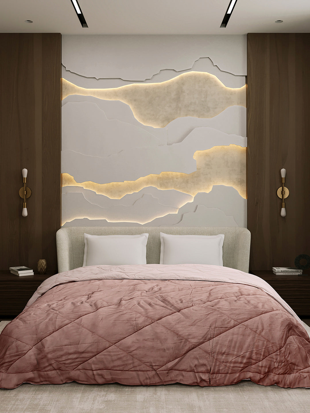 Solid Double Bed 3 Ply Comforter for AC Room - (Melange)