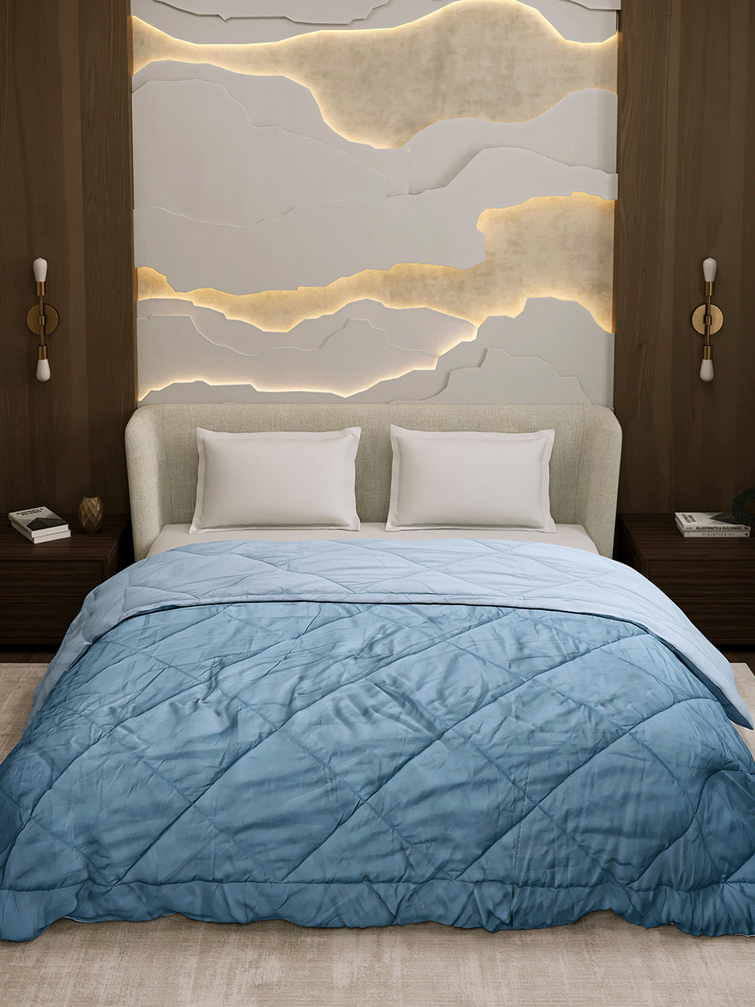 Solid Double Bed 3 Ply Comforter for AC Room - (Melange)