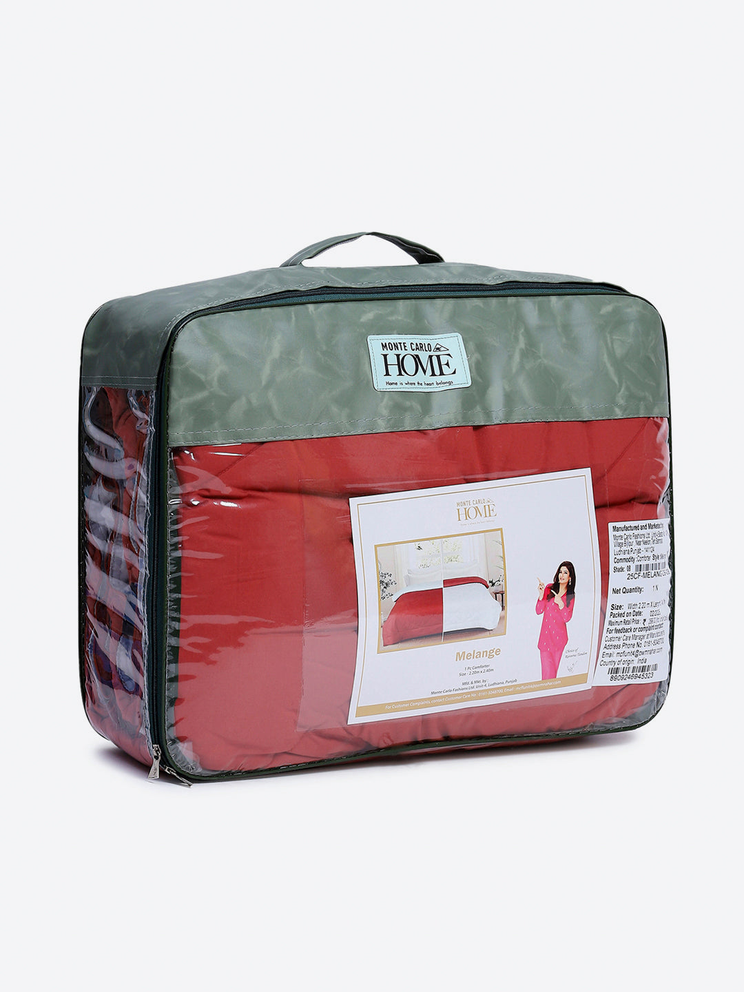 Solid Double Bed 3 Ply Comforter for AC Room - (Melange)