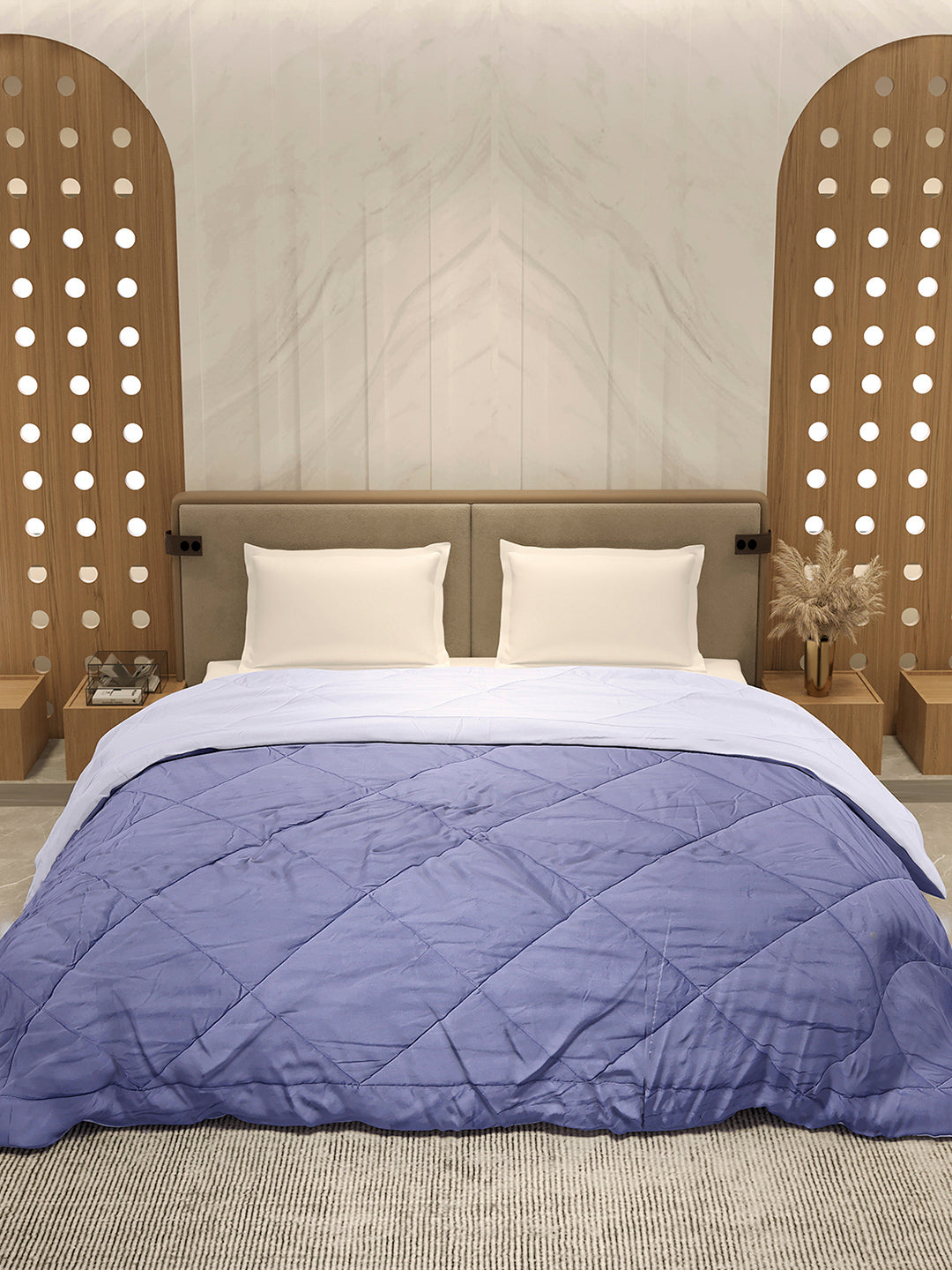 Solid Double Bed 3 Ply Comforter for AC Room - (Melange)