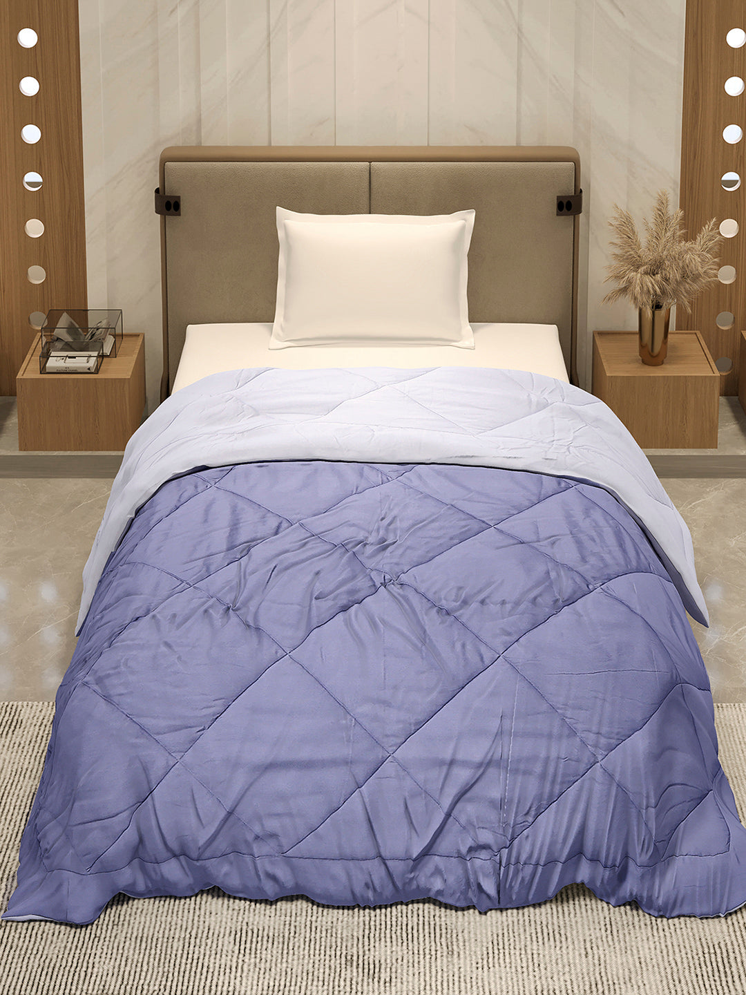 Solid Single Bed 3 Ply Comforter for AC Room - (Melange)