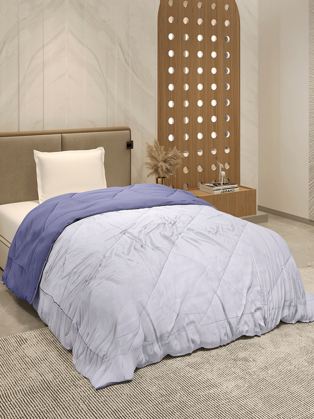 Solid Single Bed 3 Ply Comforter for AC Room - (Melange)