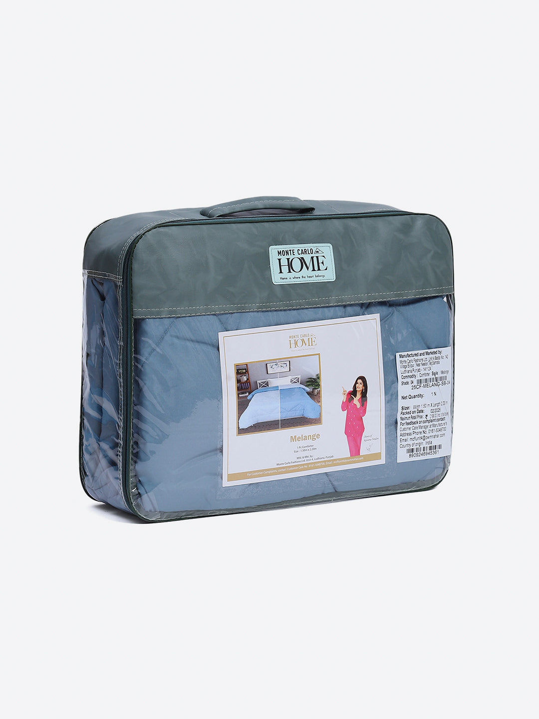 Solid Single Bed 3 Ply Comforter for AC Room - (Melange)