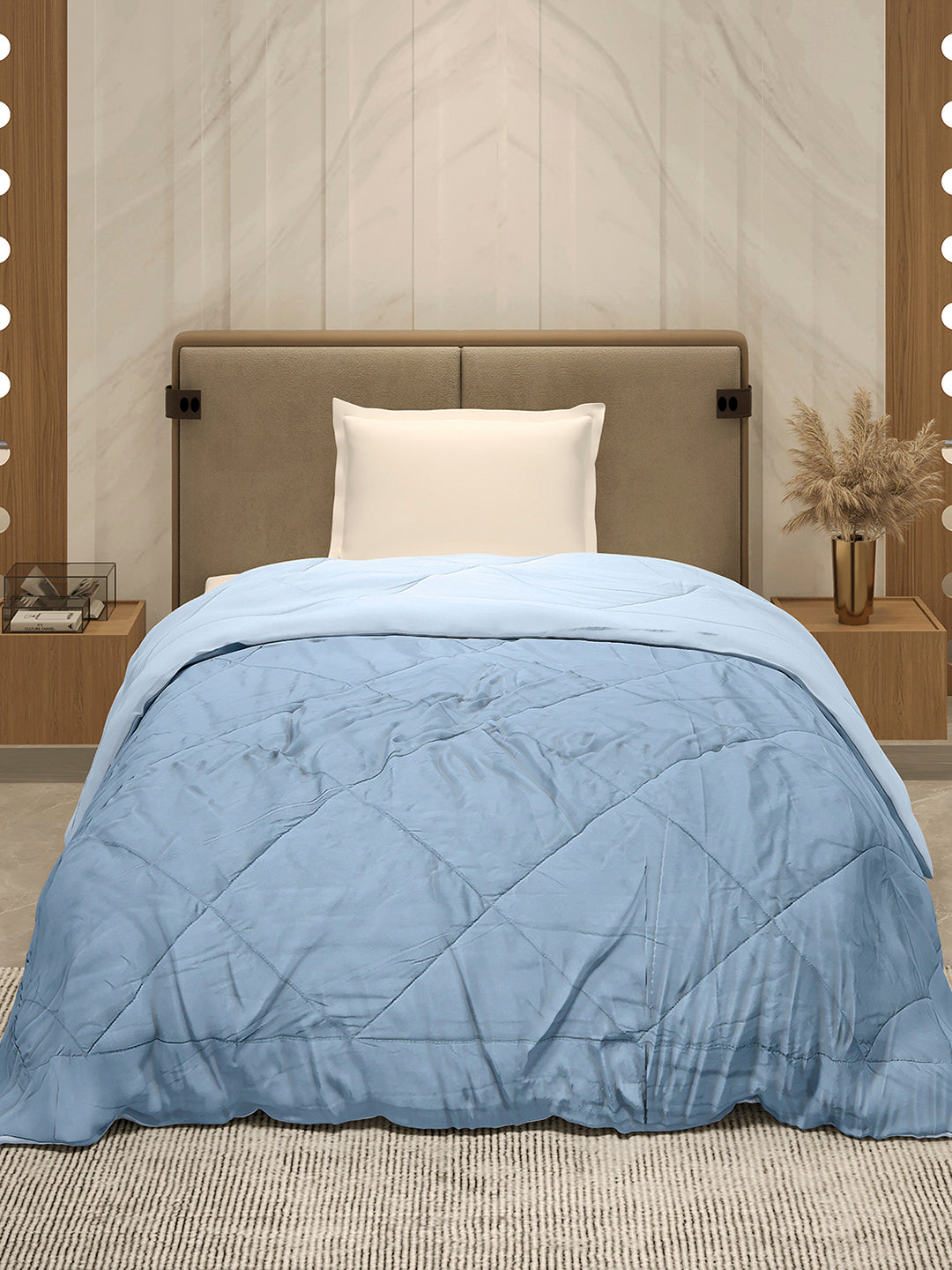 Solid Single Bed 3 Ply Comforter for AC Room - (Melange)