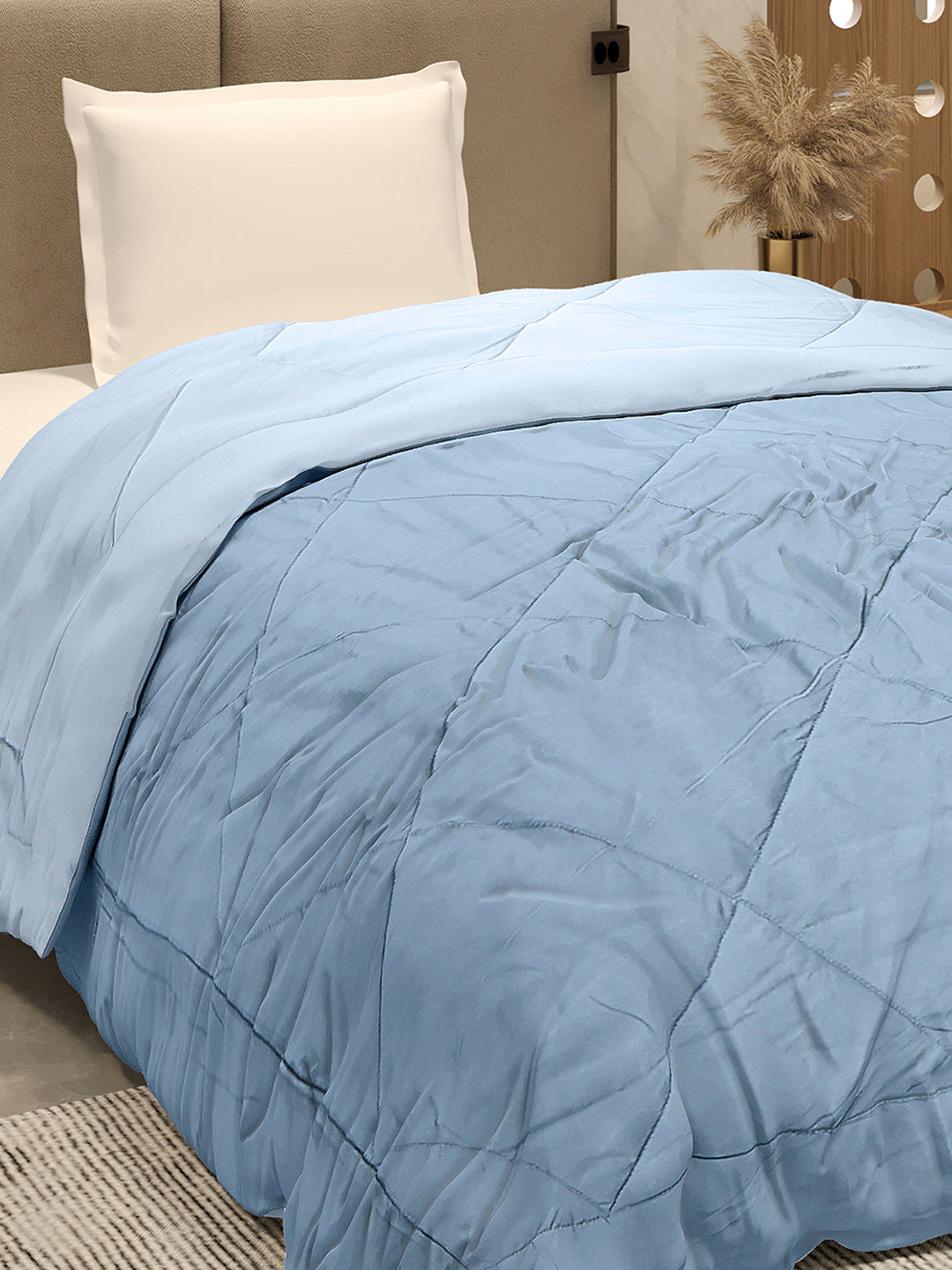 Solid Single Bed 3 Ply Comforter for AC Room - (Melange)