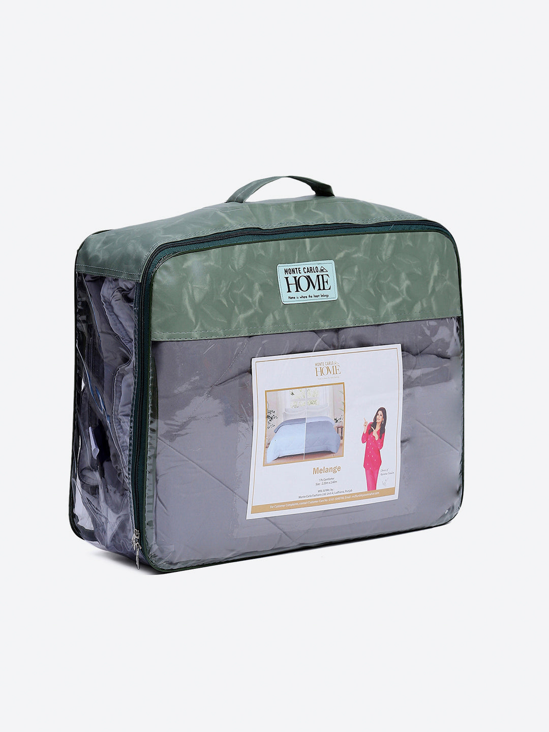 Solid Single Bed 3 Ply Comforter for AC Room - (Melange)