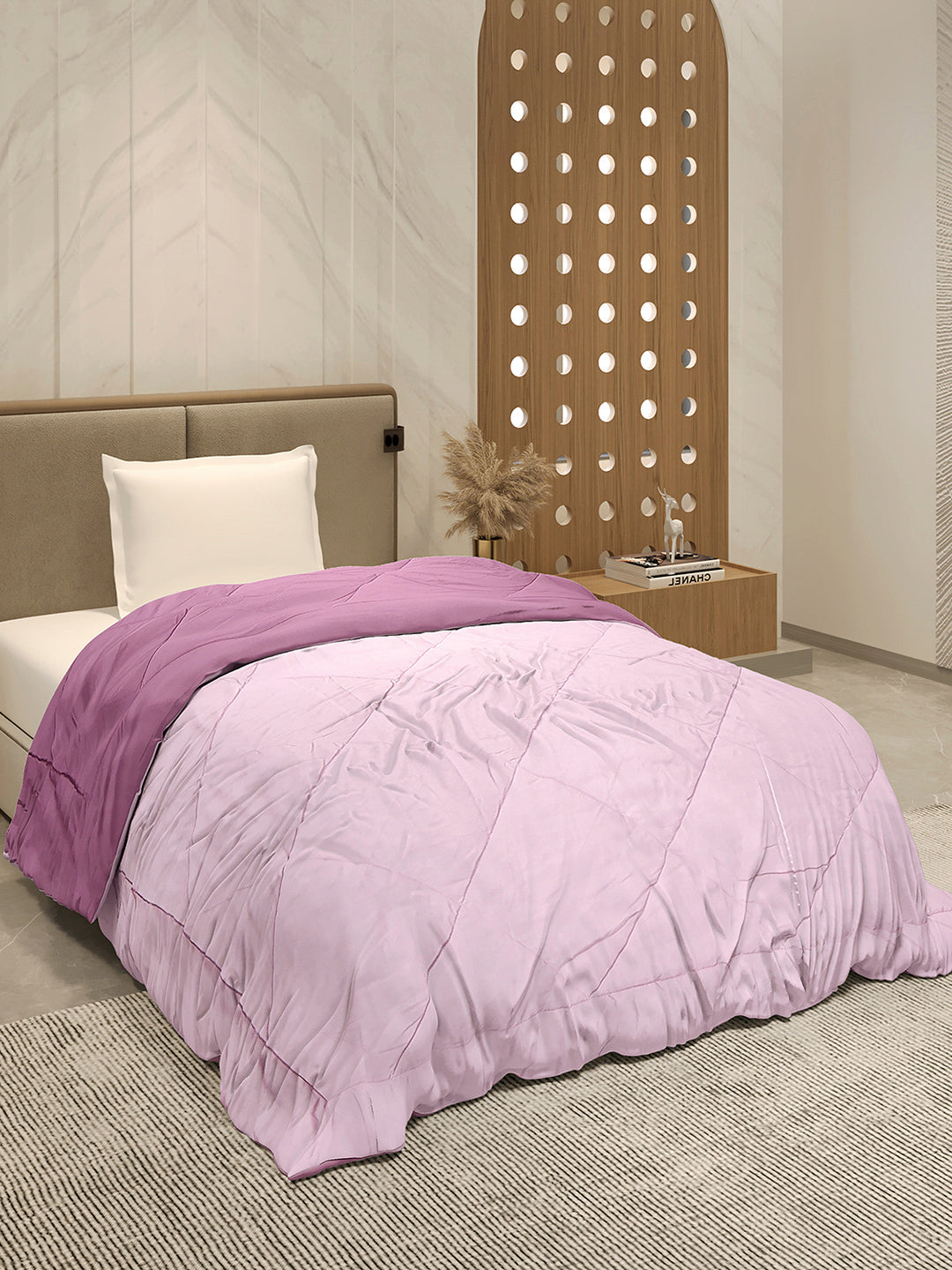 Solid Single Bed 3 Ply Comforter for AC Room - (Melange)