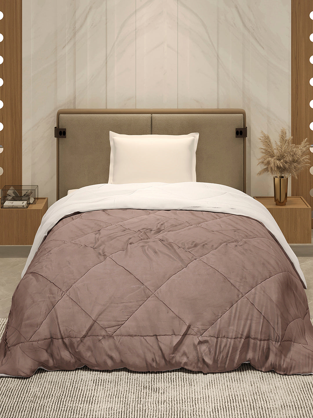 Solid Single Bed 3 Ply Comforter for AC Room - (Melange)