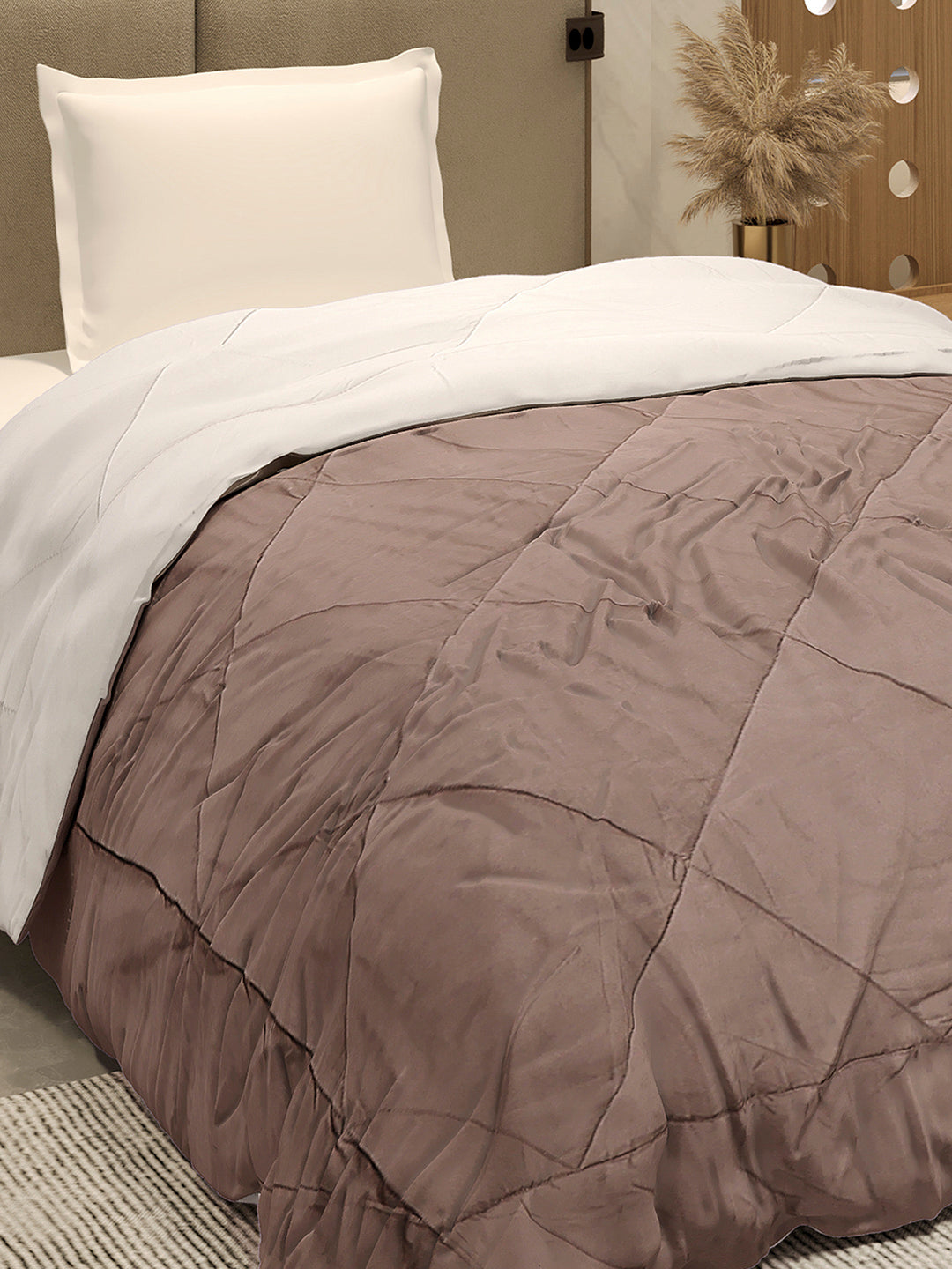 Solid Single Bed 3 Ply Comforter for AC Room - (Melange)