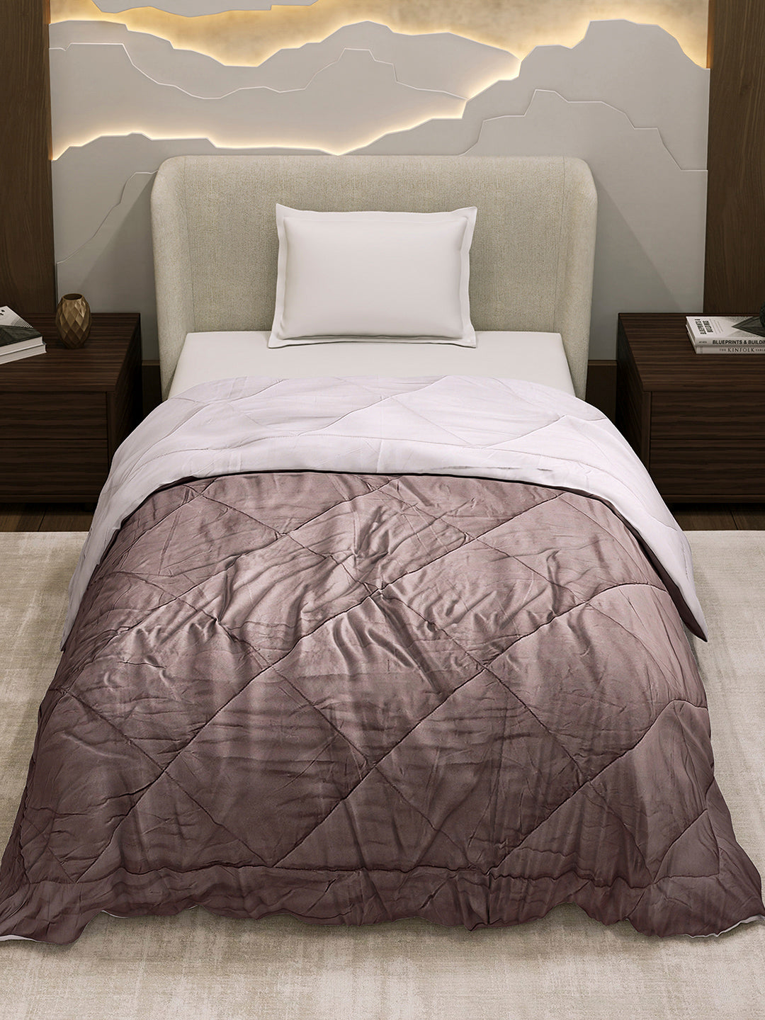 Solid Single Bed 3 Ply Comforter for AC Room - (Melange)