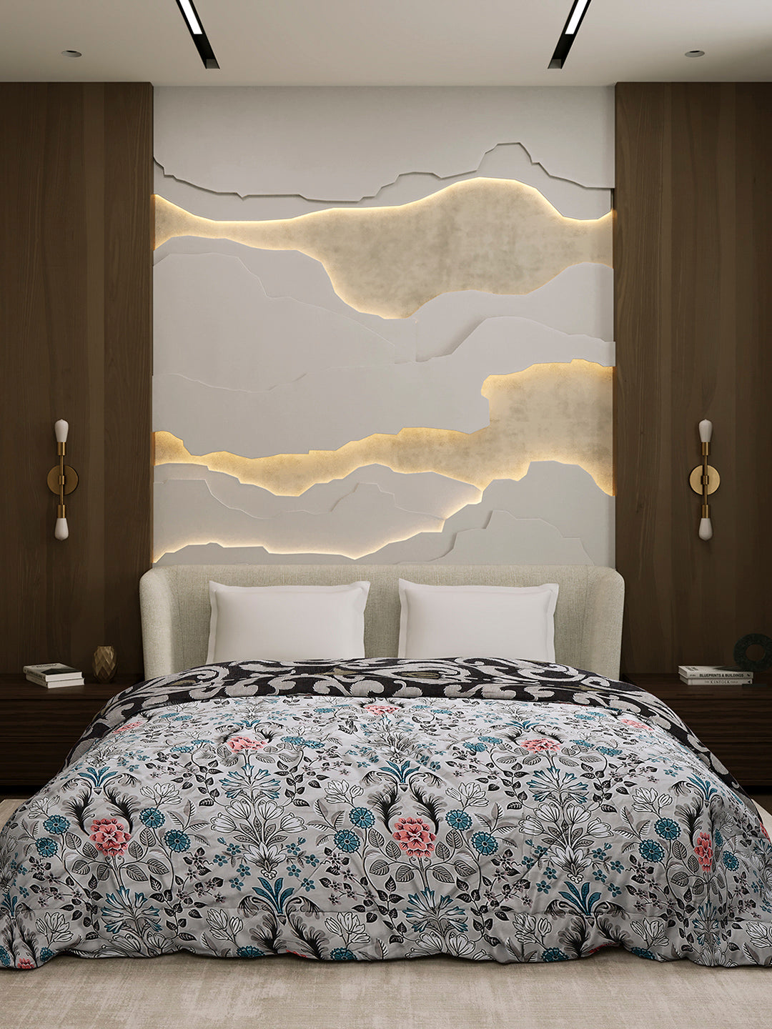 Printed Double Bed 3 Ply Comforter for AC Room - (Sanskriti)