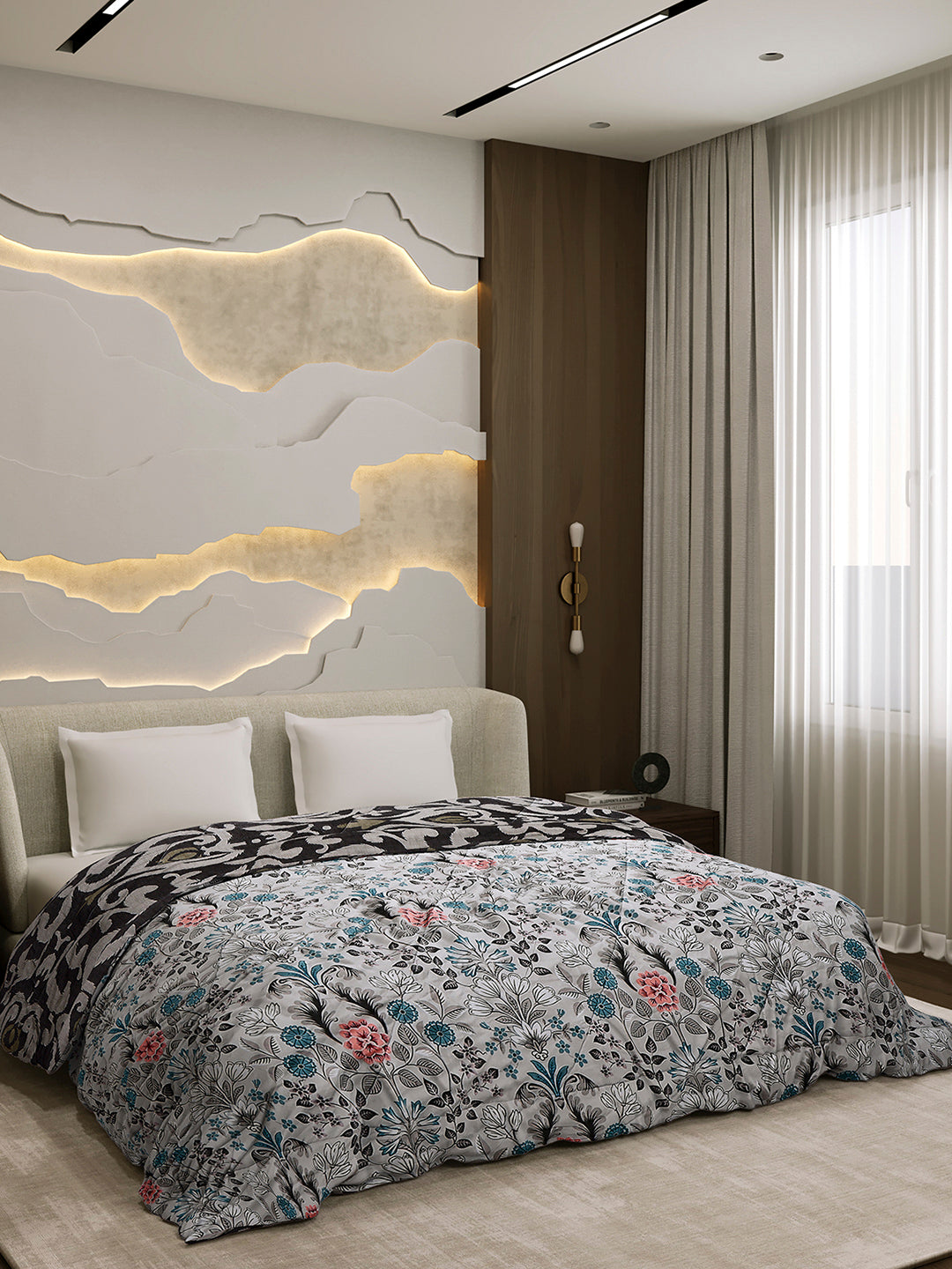 Printed Double Bed 3 Ply Comforter for AC Room - (Sanskriti)