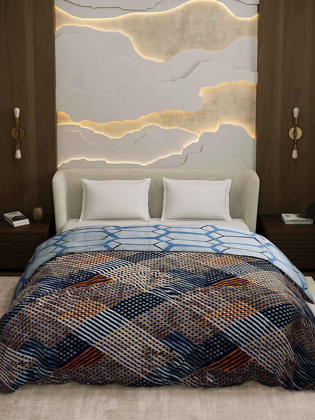 Printed Double Bed 3 Ply Comforter for AC Room - (Sanskriti)