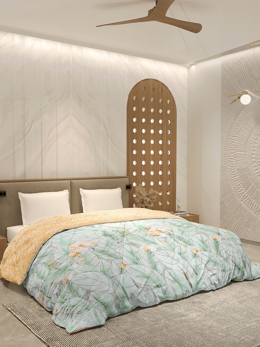 Printed Double Bed 3 Ply Comforter for AC Room - (Sanskriti)