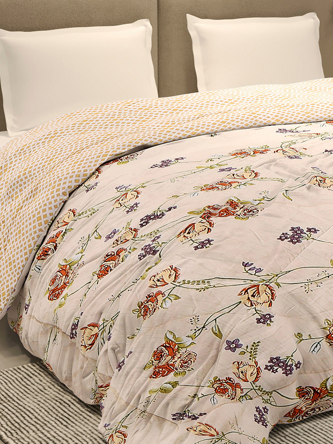 Printed Double Bed 3 Ply Comforter for AC Room - (Sanskriti)