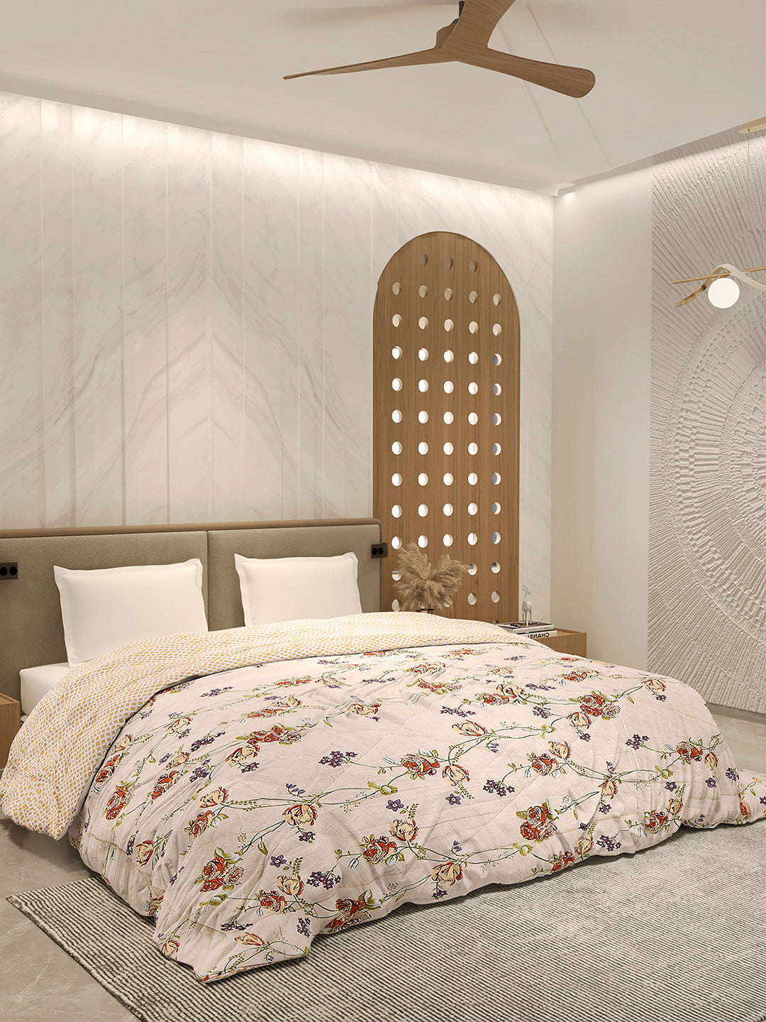 Printed Double Bed 3 Ply Comforter for AC Room - (Sanskriti)