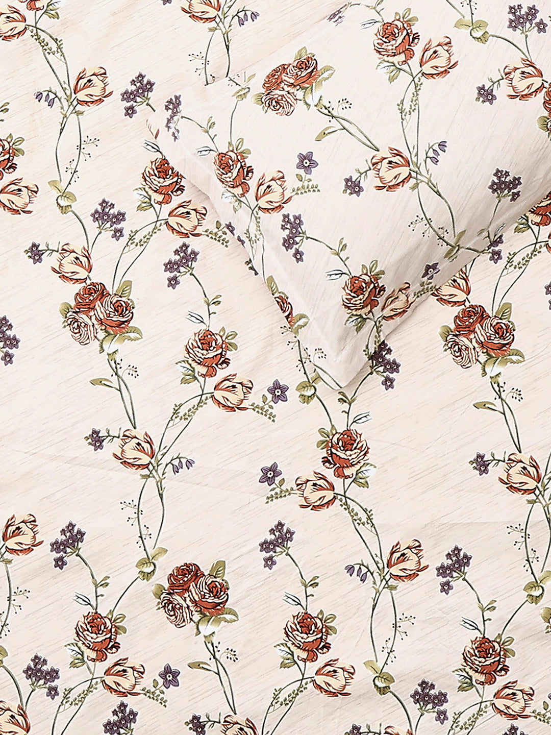 Printed Double Bed 130 GSM 4 Pc Bedding Set (1 Bedsheet, 1 AC Comforter & 2 Pillow Cover)