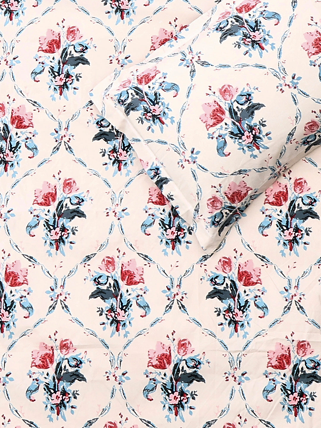 Printed Double Bed 130 GSM 4 Pc Bedding Set (1 Bedsheet, 1 AC Comforter & 2 Pillow Cover)