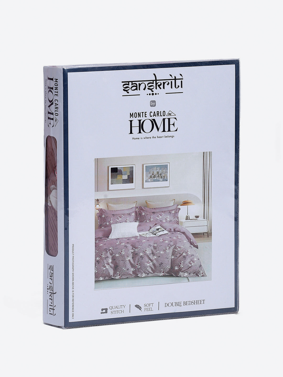 Printed Double Bed 130 GSM 4 Pc Bedding Set (1 Bedsheet, 1 AC Comforter & 2 Pillow Cover)